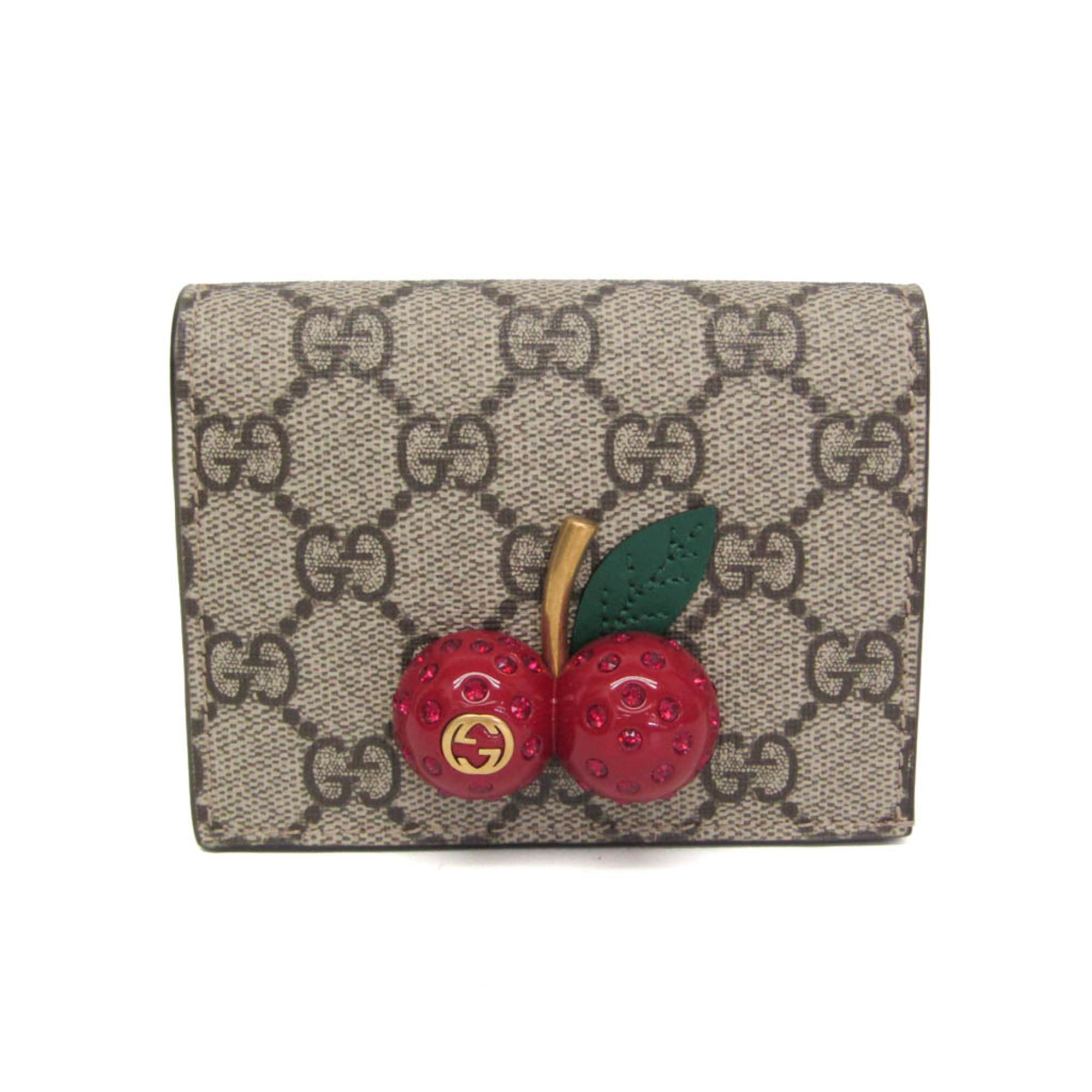 美品✨GUCCI ストーン抜けなしチェリー さくらんぼ 二つ折り財布 GG柄 bf595814_1.jpg