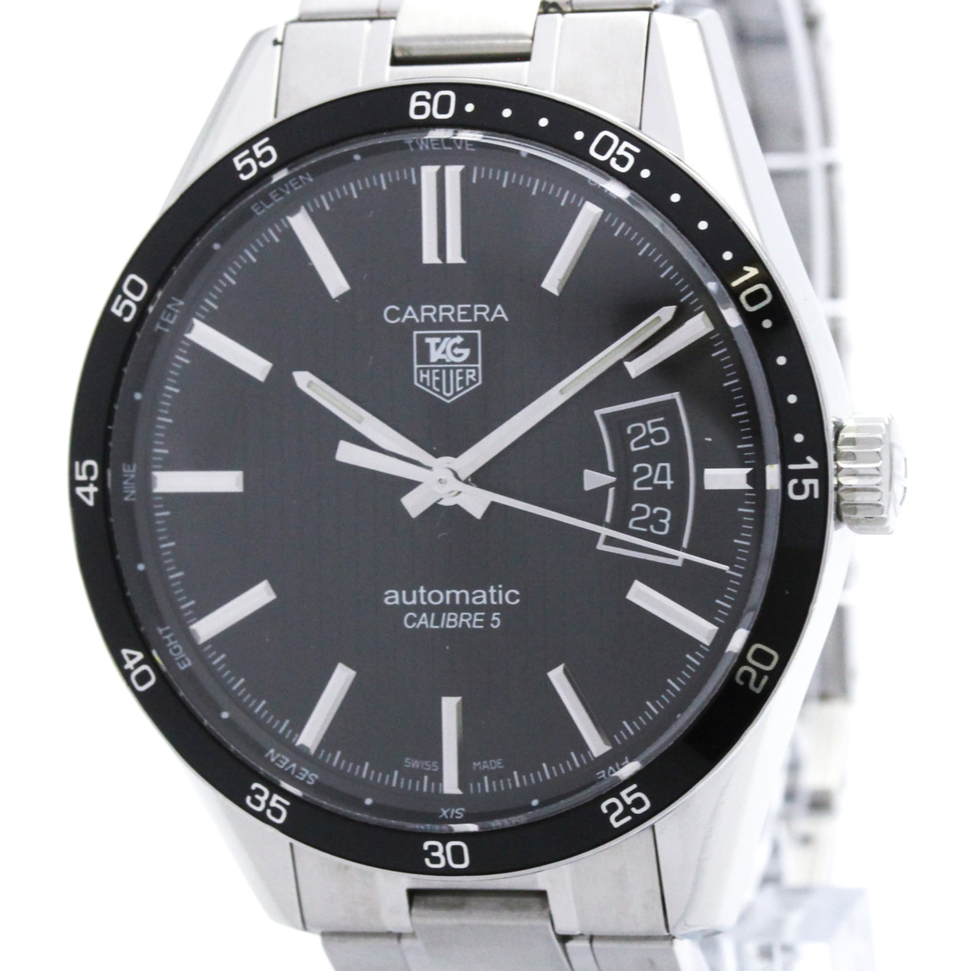 タグホイヤー (TAG HEUER) カレラ キャリバー5 ステンレススチール 自動巻き メンズ 時計 WV211M (外装仕上げ済み)【中古】