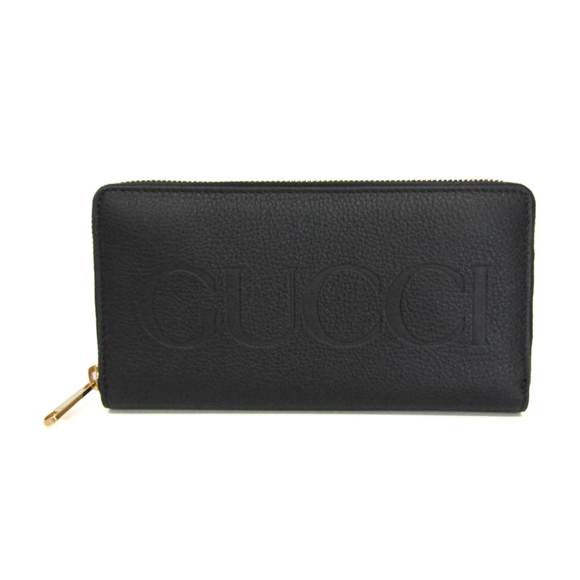 グッチ(Gucci) ロゴ 658691 メンズ,レディース レザー 長財布（二つ折り） ブラッ...