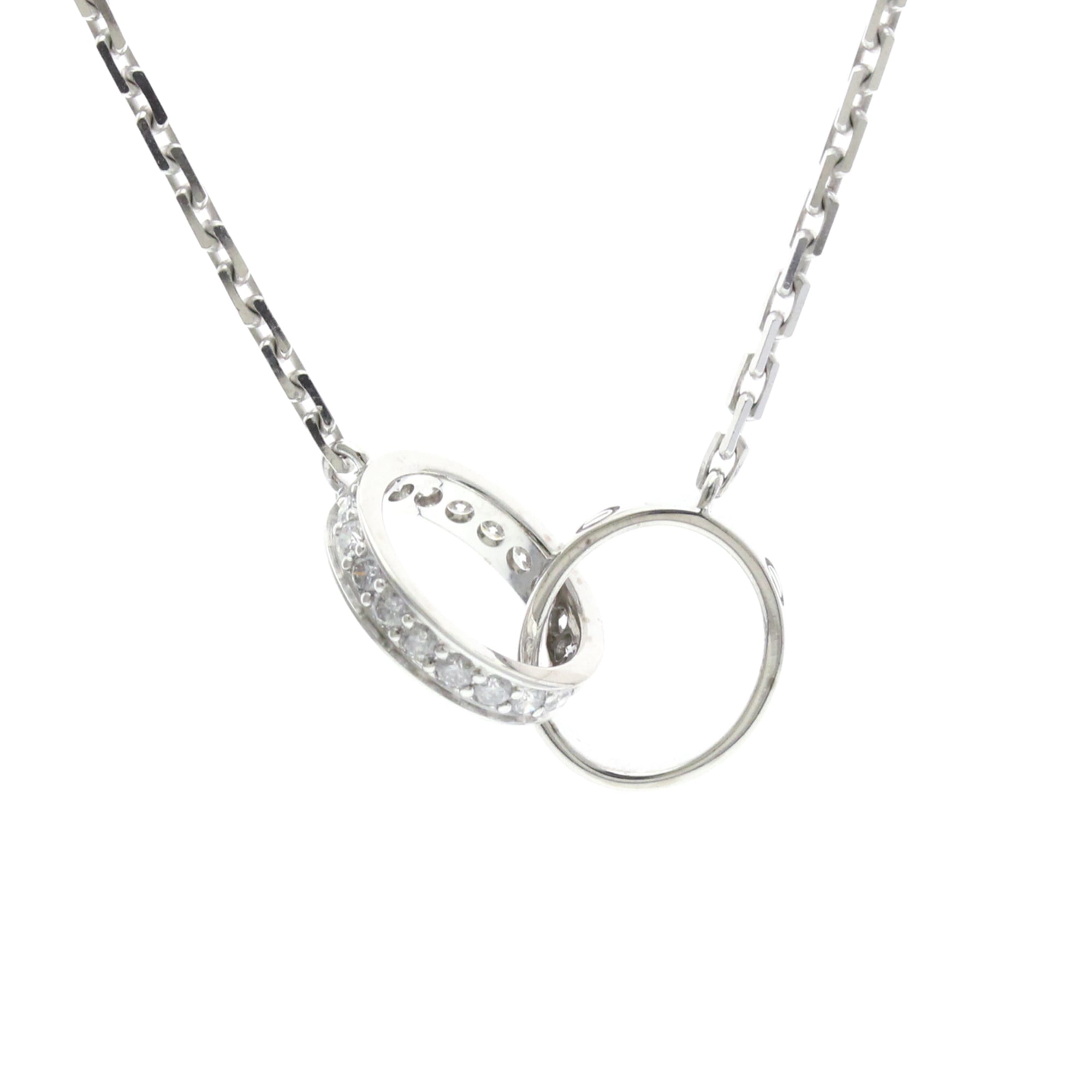 カルティエ(Cartier) K18ホワイトゴールド(K18WG) ダイヤモンド メンズ,レディース ファッション ペンダントネックレス (シルバー) ベビーラブ ダイヤモンド ネックレス【中古】
