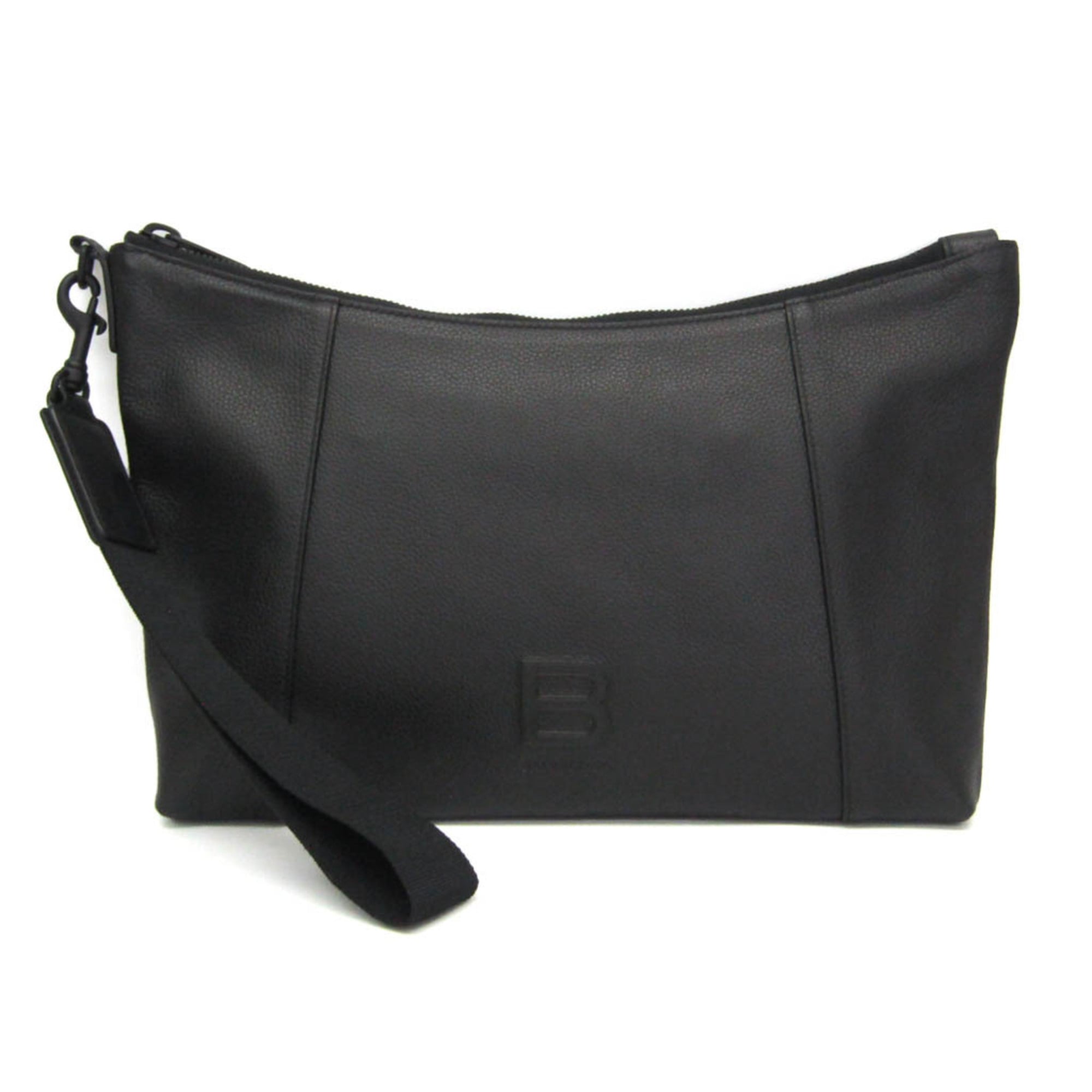 バレンシアガ(Balenciaga) アワーグラス 644723 レディース,メンズ レザー クラッチバッグ,ポーチ ブラック【中古】