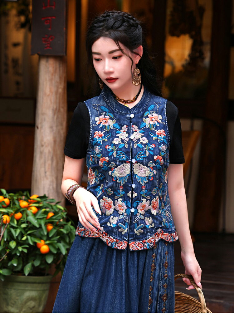 楽天市場】花 刺繍（ベスト・ジレ｜トップス）：レディース