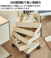 カラーラック ワゴン キャスター付き 5段 カラーラック 透明 クリア 収納 ラック 収納棚 回転式 トレイワゴン回転 スリム レトロ カラフル 韓国インテリア 韓国 収納棚 おしゃれ キャビネット キャスター スリム 収納ボックス [2]