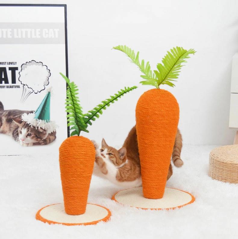 送料無料 キャットタワー ニンジンタイプ 人参 にんじん 爪とぎ 爪とぎポール 猫 ねこ 麻縄 ペット用 ..