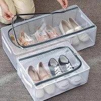 靴収納ケース シューズ収納ケース 靴収納ボックス 衣類収納 下着収納 折りたたみ 仕切り 靴ボックス ベ..