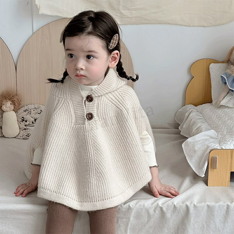 キッズポンチョ マント ベビー ポンチョフード付き コート マント 防寒 ニット 冬用 ポンチョケープ ケープ 子供ポンチョ 子供用 コート ベビー 赤ちゃん ...