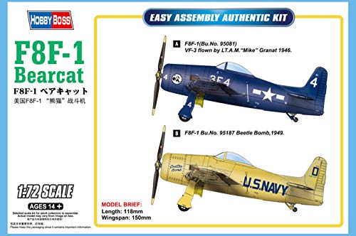 ホビーボス 1/72 エアクラフトシリーズ アメリカ海軍 F8F-1 ベアキャット プラモデル 87267