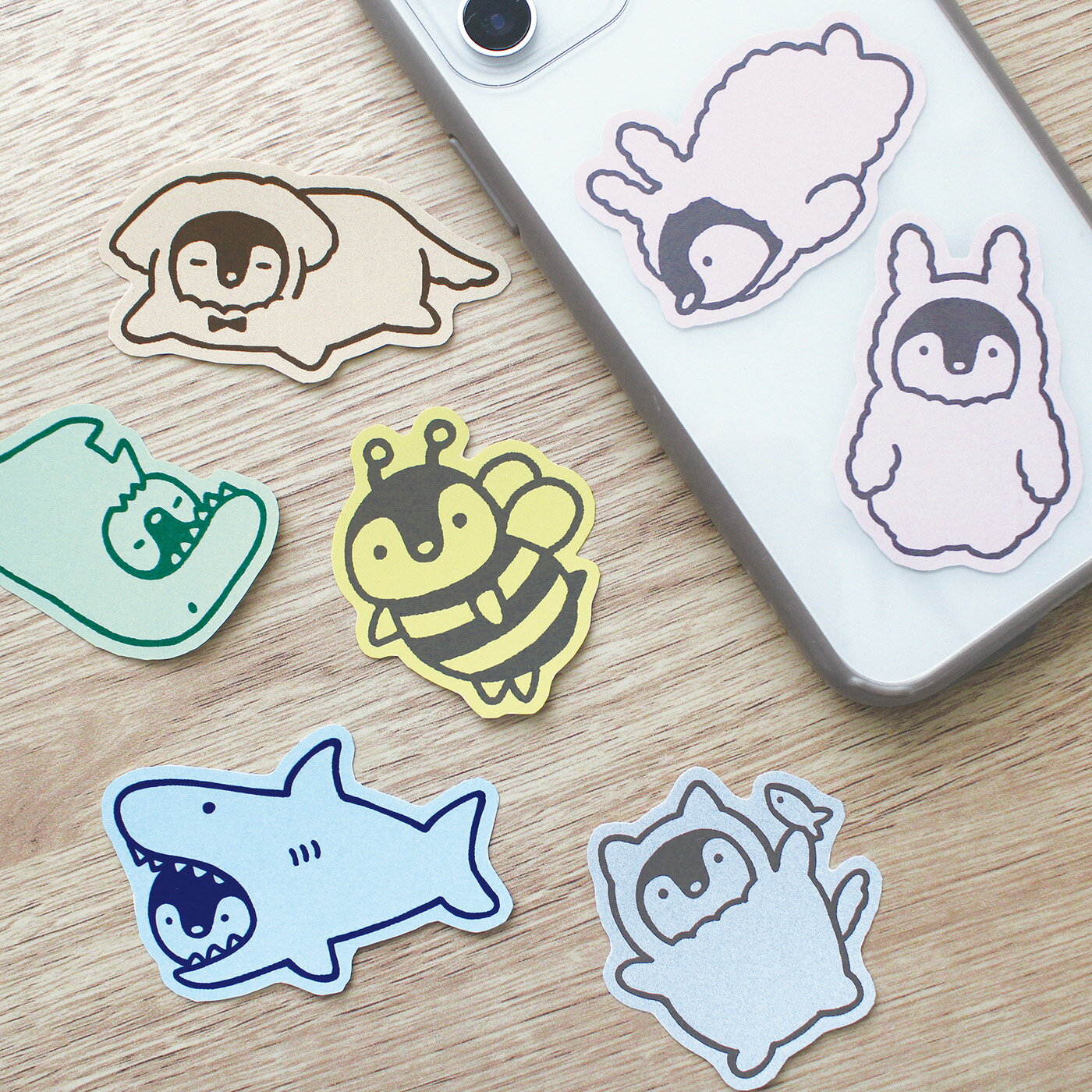 【ポイント5倍!＋クーポン】KIGURUMI 着ぐるみ ダイカットステッカー｜STICKER シール ステッカー 可愛い おしゃれ 動物 アニマル スマホケース パソコン スーツケース 車 ウサギ 恐竜 ハチ 犬 猫 サメ｜MATOKA マトカ