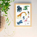 \ポイント2倍+クーポン/ERIC CARLE:エリック カール・B4サイズ ポスター『Animals / どうぶつたち』木製フレームセット|インテリア 北欧 ...