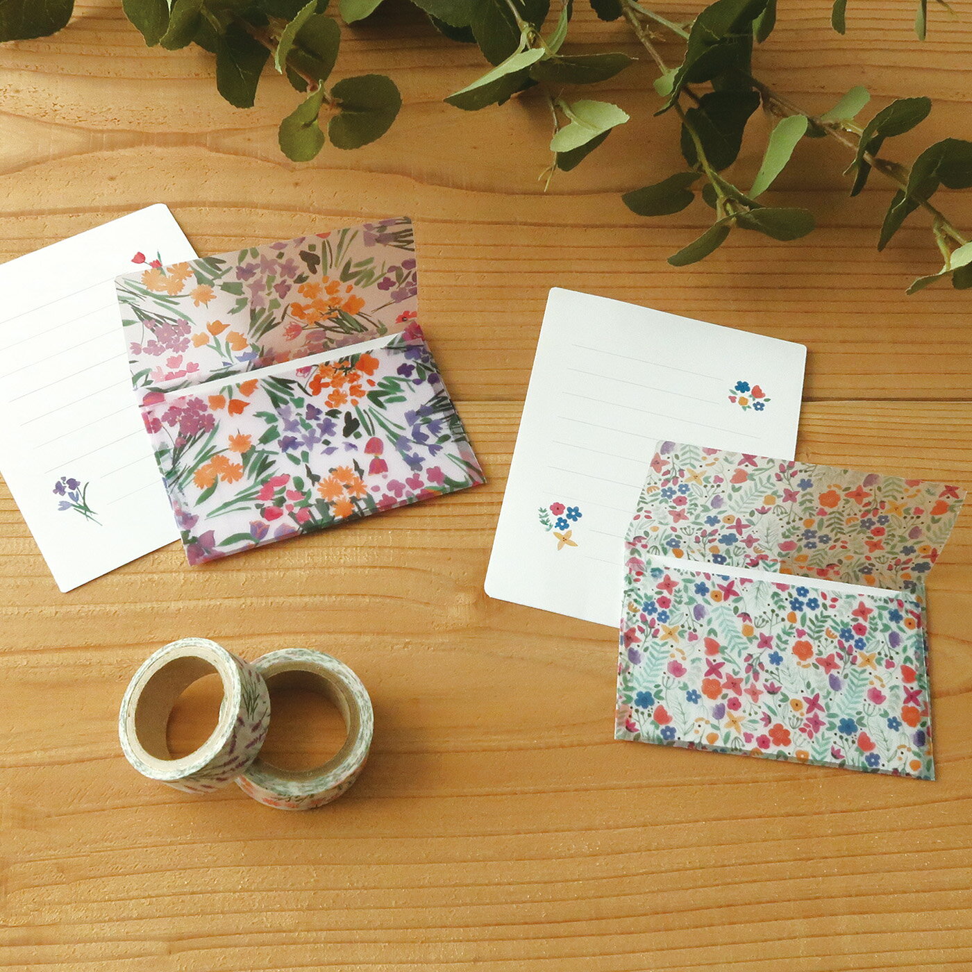 \P2倍+クーポン/CLAIR クレール ミニレターセットB|手紙 便箋 封筒 ギフト お祝い 誕生日 おしゃれ かわいい シール付き 花 フラワー ボタニカル...