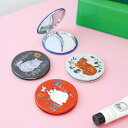 \P2倍+クーポン/松尾ミユキ コンパクトミラー A|猫 キャット 雑貨 手鏡 鏡 両面鏡 かわいい おしゃれ ミニ メイク直し 拡大鏡 丸型 アニマル ポーチ 植物 ボタニカル