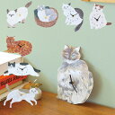 \ポイント2倍+クーポン/松尾ミユキ Diecut clock|時計 ネコ インテリア ギフト おしゃれ 可愛い Matsuo Miyuki 掛け時計 猫 壁掛...