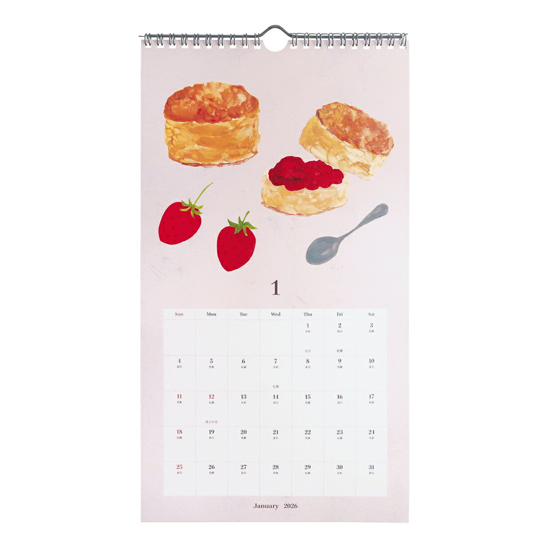【ご予約 8月下旬発送】MATOKA マトカ 2026年 壁掛けカレンダー（日曜始まり）『CHEVALET｜シュヴァレ（いわしまあゆ）』スイーツ 植物 食べ物