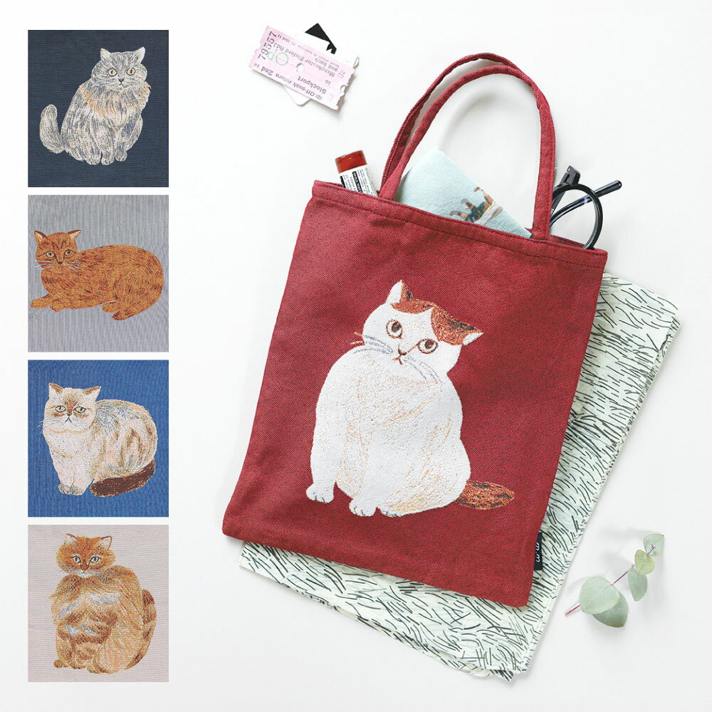 ＼ポイント2倍＋クーポン／松尾ミユキ ミニバッグ（ネコ）｜Matsuo Miyuki Mini bag 鞄 カバン かわいい 可愛い おしゃれ 便利 動物 コンパクト 小さめ 散歩 買い物 猫 ねこ ネコ フラワー 植物 ボタニカル シンプル 大人 トートバッグのサムネイル