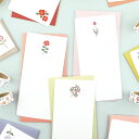 \ポイント2倍+クーポン/mois et fleurs モワ・エ・フルール 一筆箋レターセット|定型内 シンプル 手紙 便箋 封筒 ギフト お祝い 誕生日 おし...