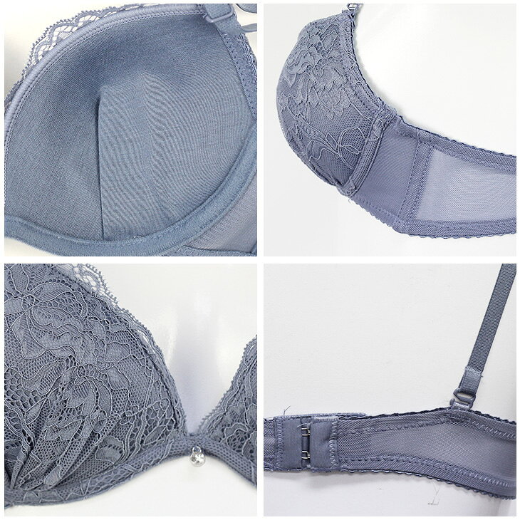 【在庫一掃SALE】 48%OFF ストレッチレース ブラ＆ショーツ2枚セット 花柄 総レース＆タンガショーツ Tバック レディース 5色 (3)
