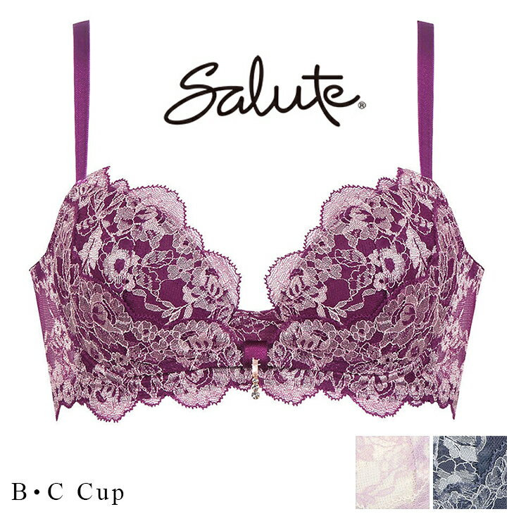 サルート Salute ワコール Wacoal ブラジャー 20シリーズリボンブラ 3/4 BCカップブラ BTJ720 定番 バストを寄せてキレイな谷間をメイク 脇高 レース インポートライク レース レーシィ 大人かわいい シンプル ラグジュアリー