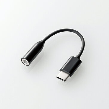 エレコム イヤホン端子変換アダプタ USB Type-C-3.5mm4極ステレオミニジャック 音声変換ケーブル ブラック AD-C35BK