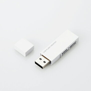 エレコム USBメモリ USB2.0対応 キャップ式 USB メモリ USBメモリー フラッシュメモリー 16GB ホワイト MF-MSU2B16GWH