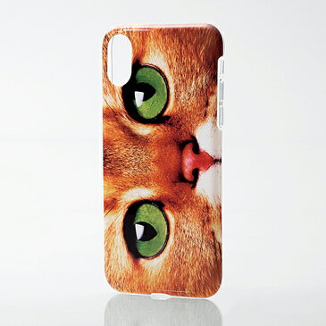 エレコム iPhoneXS iPhoneX ケース animal eye TPUソフトケース 猫 エキゾチックショートヘアー PM-A17XUCAT02