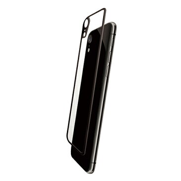 エレコム iPhone XR用背面フルカバーガラスフィルム フレーム印刷 フレームカラー ブラック PMCA18CFLGGRUCB