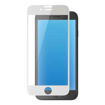 エレコム iPhoneSE 4.7インチ 第2世代 用 フルカバーガラスフィルム フレーム付 ブルーライトカット アイフォン SE 2020 4.7 フルカバー ガラス フィルム ホワイト PM-A19AFLGFRBLW