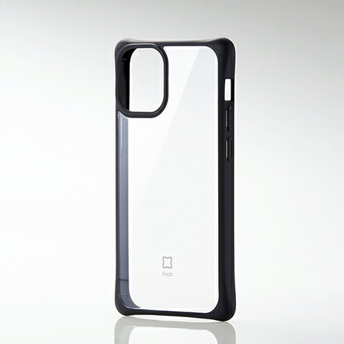 エレコム iPhone 12 mini 用 ハイブリッド ケース finch すっきりホールド アイフォン 12 ミニ 新型 iPhone12 mini iPhone 2020 5.4 インチ ハイブリッド ケース カバー クリアブラック PM-A20AHVHH1CRB