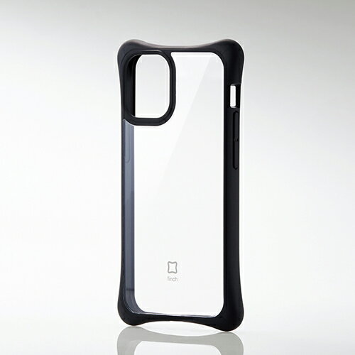 エレコム iPhone 12 mini 用 ハイブリッド ケース finch ふんわりホールド アイフォン 12 ミニ 新型 iPhone12 mini iPhone 2020 5.4 インチ ハイブリッド ケース カバー クリアブラック PM-A20AHVHH2CRB