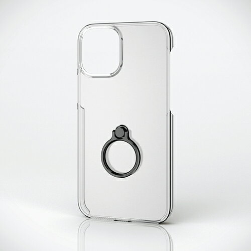 エレコム iPhone 12 mini 用 ハード ケース リング付き アイフォン 12 ミニ 新型 iPhone12 mini iPhone 2020 5.4 インチ ハード ケース カバー スマホリング ブラック PM-A20APVRBK