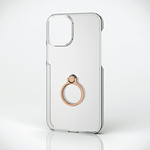 エレコム iPhone 12 mini 用 ハード ケース リング付き アイフォン 12 ミニ 新型 iPhone12 mini iPhone 2020 5.4 インチ ハード ケース カバー スマホリング ゴールド PM-A20APVRGD