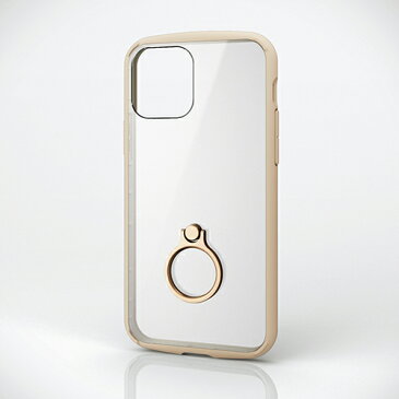 エレコム iPhone 12/iPhone 12 Pro 用 ハイブリッド ケース TOUGH SLIM フレームカラー リング付き iPhone 12/iPhone 12 Pro 新型 iPhone2020 6.1 インチ ハイブリッド ケース カバー TOUGH SLIM LITE タフスリムライト スマホリング アイボリー PM-A20BTSLFCRIV