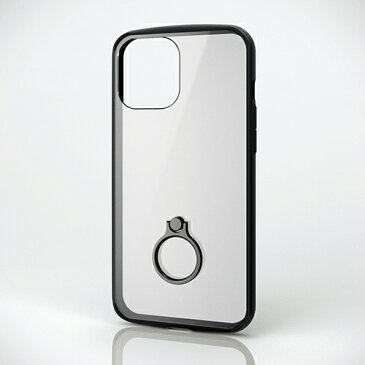 エレコム iPhone 12 Pro Max 用 ハイブリッド ケース TOUGH SLIM フレームカラー リング付き アイフォン 12 プロ マックス 新型 iPhone 2020 6.7 インチ ハイブリッド ケース カバー タッチスリムライト フレームカラー スマホリング ブラック PM-A20CTSLFCRBK