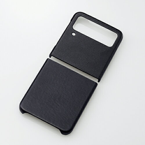 エレコム Galaxy Z Flip4 (SC-54C SCG17) 用 ソフトレザー オープン Galaxy Z Flip4 レザー ケース カバー オープン ブラック PM-G225PLOBK