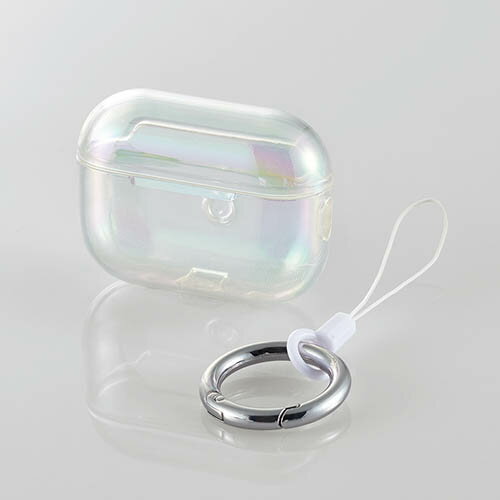 エレコム AirPods Pro2 用 オーロラ ソフトケース AirPodsPro 第2世代 対応 &Me カラビナ付き オーロラクリア AVA-AP4UCACR