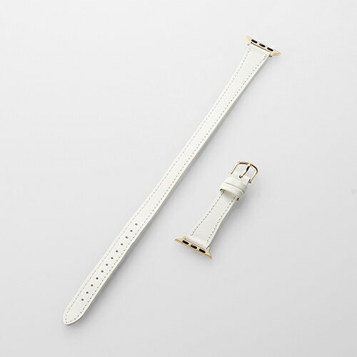 エレコム Apple Watch 用 ＆me ソフトレザーバンド AppleWatch 41 40 38mm バンド ソフトレザー 2重巻きスリムタイプ オフホワイト ELECOM AW-41BDLWJWH