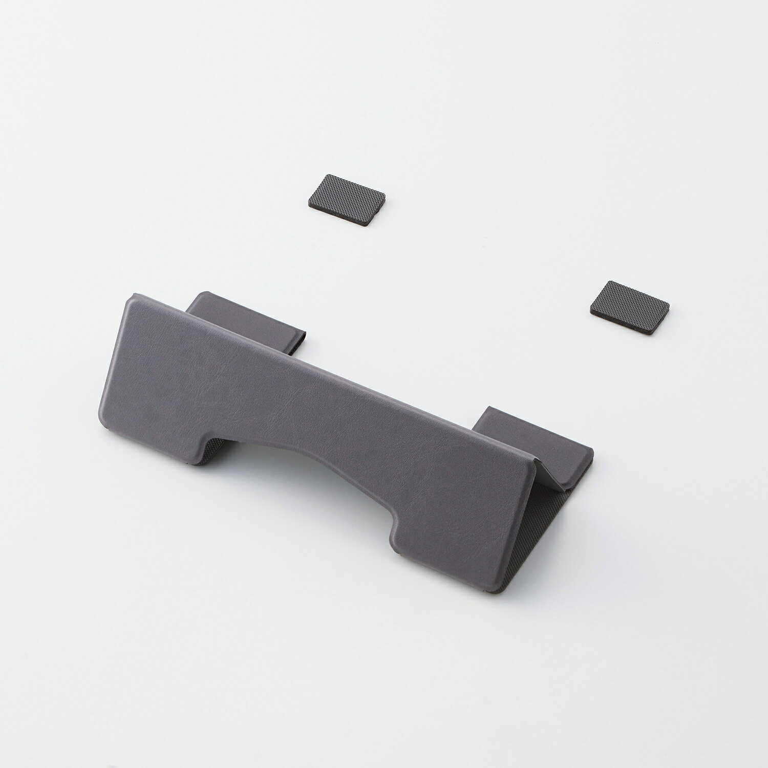 【P5倍★8月末まで】エレコム ノートPCスタンド ノートパソコンスタンド 貼り付け式 卓上 ロング 薄型 レザー 粘着式 ロング グレー PCAWLTSLL01GY