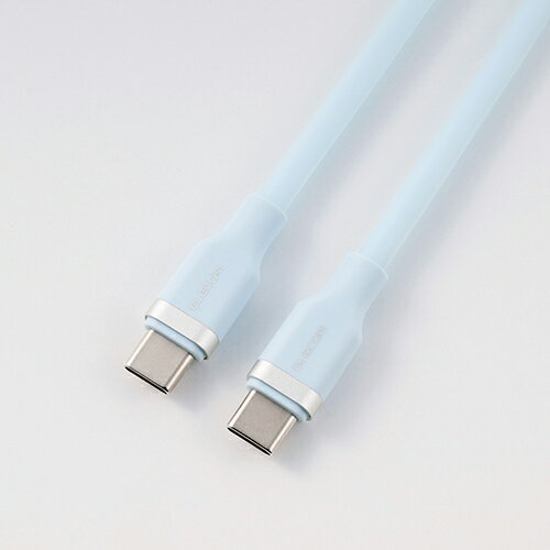 樂天商城 - エレコム USB Type-Cケーブル なめらか 最大100W 0.5m USB Power Delivery対応 パウダーブルー ELECOM MPA-CCECSS05BU