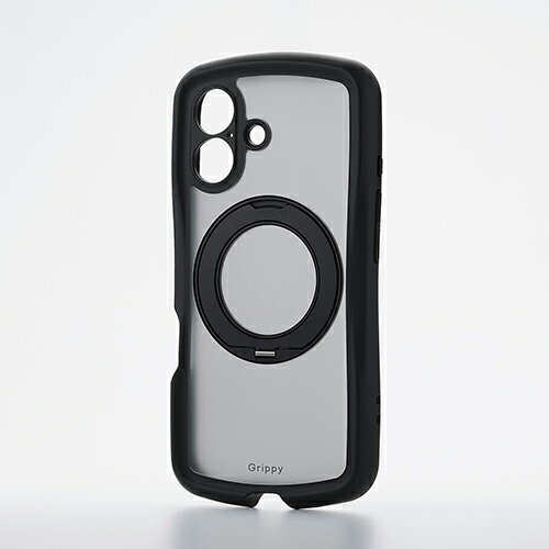 樂天商城 - エレコム iPhone17 用 Grippy ハイブリッドケース フレームカラー 極限 MAGKEEP スタンド ケース カバー ブラック ELECOM PM-A25AGRSTKMBK