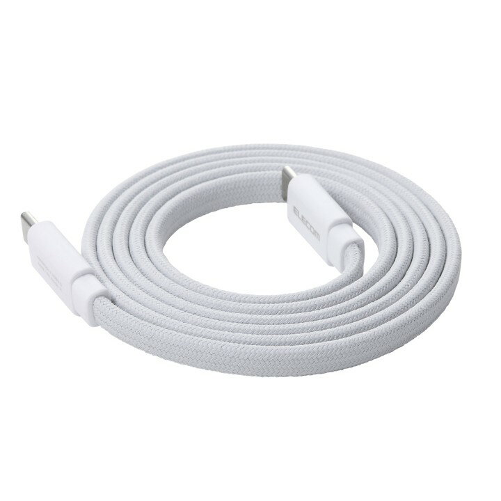樂天商城 - 【楽天スーパーSALE連動 ポイントアップ】エレコム USB Type-C to USB Type-Cケーブル まとまるマグネット フラットナイロンメッシュ USB Power Delivery対応 最大60W 1m ホワイト MPA-CCECMGF10WH