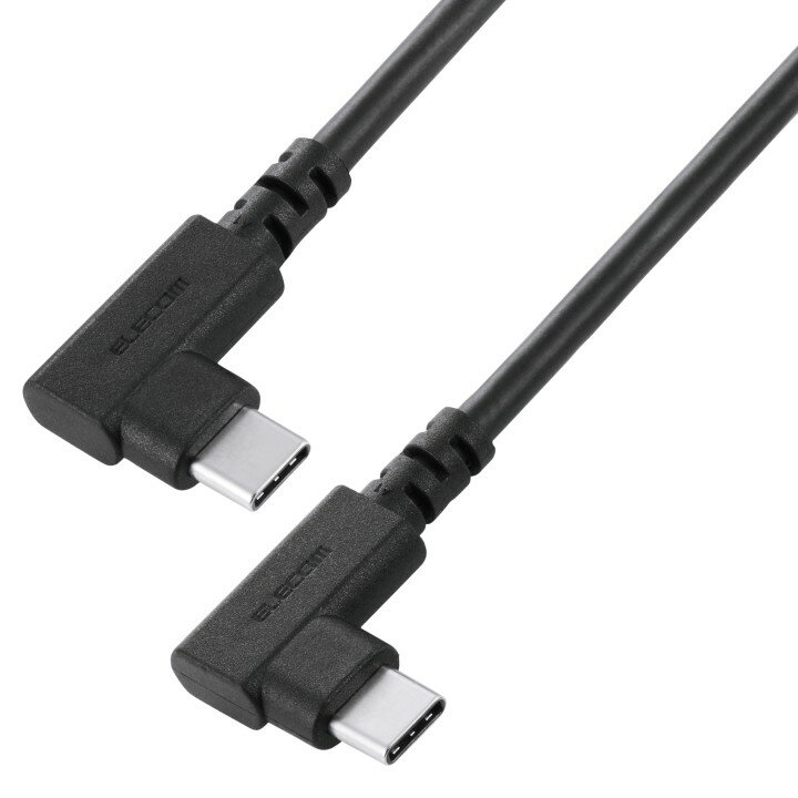 樂天商城 - エレコム USB2.0ケーブル C-Cタイプ 認証品 USB PD対応 最大240W 両端L字コネクタ やわらか 1.5m ブラック U2C-CLLEY15NBK