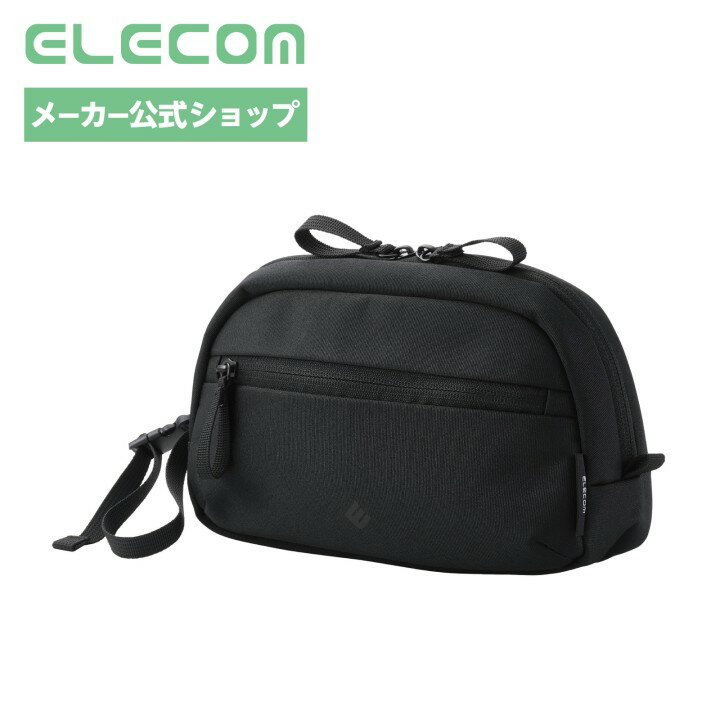 【お買い物マラソン 連動ポイントアップ】エレコム ガジェットポーチ トラベルポーチ 大容量 自立式 収納 旅行 出張 小物入れ ブラック ELECOM BMA-GPXRDM01BK elecom-10070753 エレコムダイレクトショップ パッケージ画像