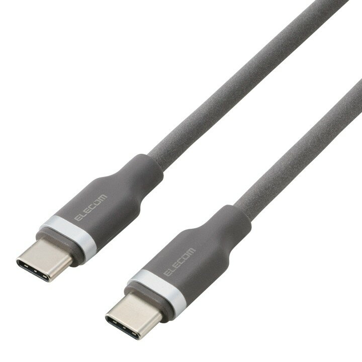 樂天商城 - 【楽天スーパーSALE連動 ポイントアップ】エレコム USB Type-C to USB Type-Cケーブル 1m 発泡シリコン USB Power Delivery対応 最大60W グレー MPA-CCECFS10GY