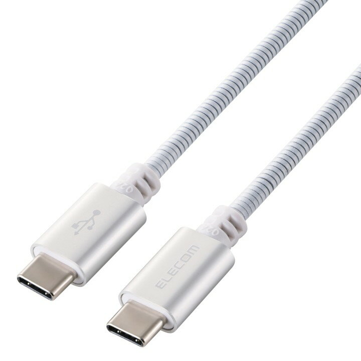 樂天商城 - 【楽天スーパーSALE連動 ポイントアップ】エレコム USB Type C ケーブル 2m (USB-C & USB-C) USB Power Delivery 最大60W 断線しにくい ステンレス製 高耐久 猫 犬 噛みつき対応 [欧州の玩具安全規格クリア] ホワイト PETWCCMT20WH