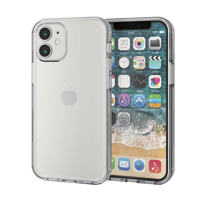 エレコム iPhone 12 mini 用 ハイブリッド ケース 360度保護 アイフォン 12 ミニ iPhone12 mini iPhone 2020 5.4 インチ ハイブリッド ケース カバー クリア PM-A20AHV360LCR