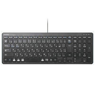 エレコム フル キーボード 軽量×超薄型 有線 1.5m ブラック Windows11 対応 ELECOM TK-FCP097BK - Image 2