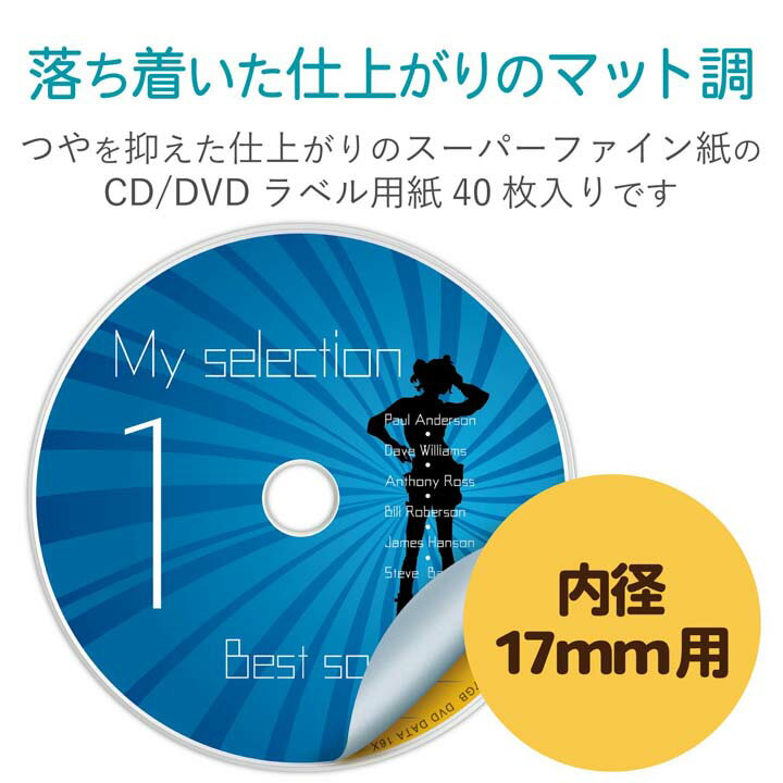エレコム CD/DVDラベル スーパーファイン紙 40枚 ELECOM EDT-UDVD2S