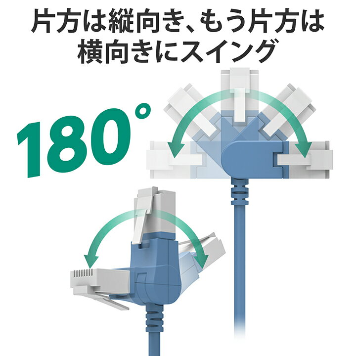 ���쥳�� Cat6A��� LAN�����֥� �����󥰥��ͥ�����1.0m CAT6A ��/�������󥰼����ͥ��� ���ޤ��ɻ� ��󥱡��֥� 1m �֥롼 ELECOM LD-GPATWV/BU10