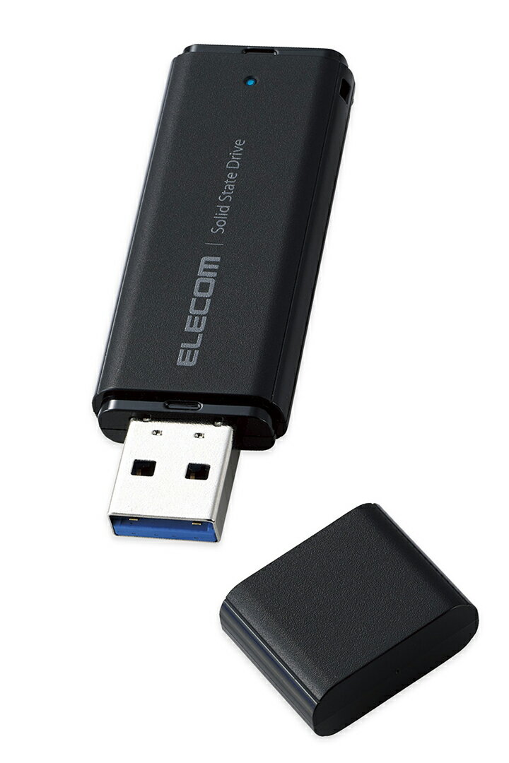 エレコム 外付け ポータブル SSD 250GB キャップ式 USB3.2(Gen2)対応 小型 ブラック ELECOM ESD-EMC0250GBK - Image 2