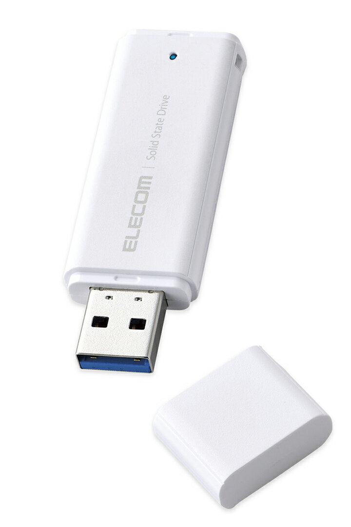 エレコム 外付け ポータブル SSD 250GB キャップ式 USB3.2(Gen2)対応 小型 ホワイト ELECOM ESD-EMC0250GWH - Image 2