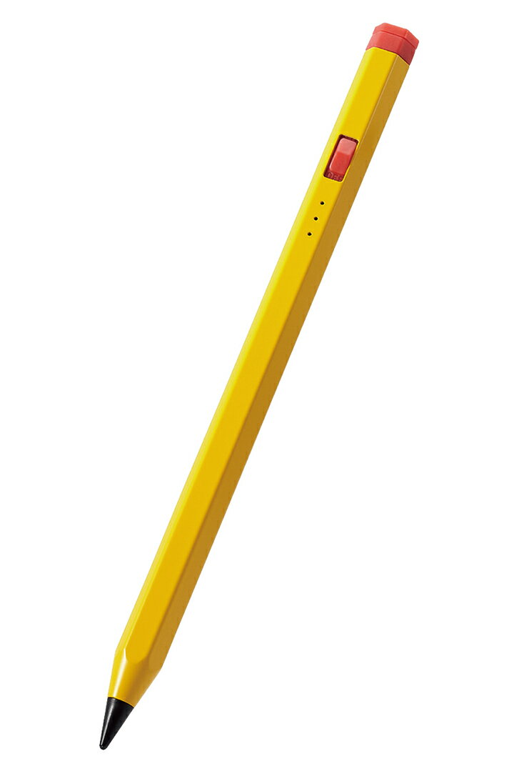 エレコム タッチペン 充電式 アクティブ iPad 専用 タッチペン スタイラス 鉛筆型 六角軸 アイパッド パームリジェクション対応 傾き検知対応 磁気吸着 USB-C充電 イエロー P-TPACAPEN01YLのサムネイル